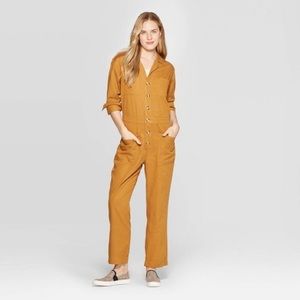 Target Universal Threads Buttton-Front Boilersuit in Mustard